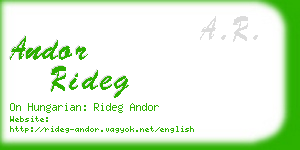 andor rideg business card